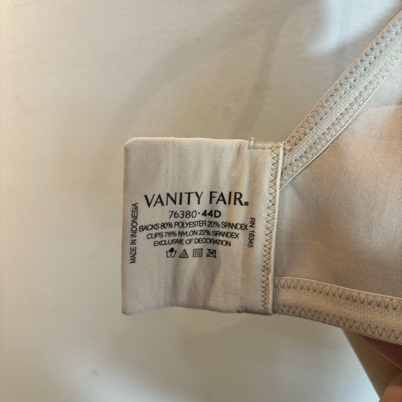 VANITY FAIR SZ 44D Underwire Lightly Padded Smooth Back Bra NEW WITH TAG - Picture 6 of 9